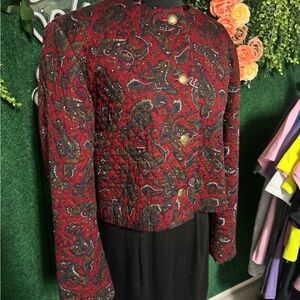 Elegant Red Paisley Women's Jacket